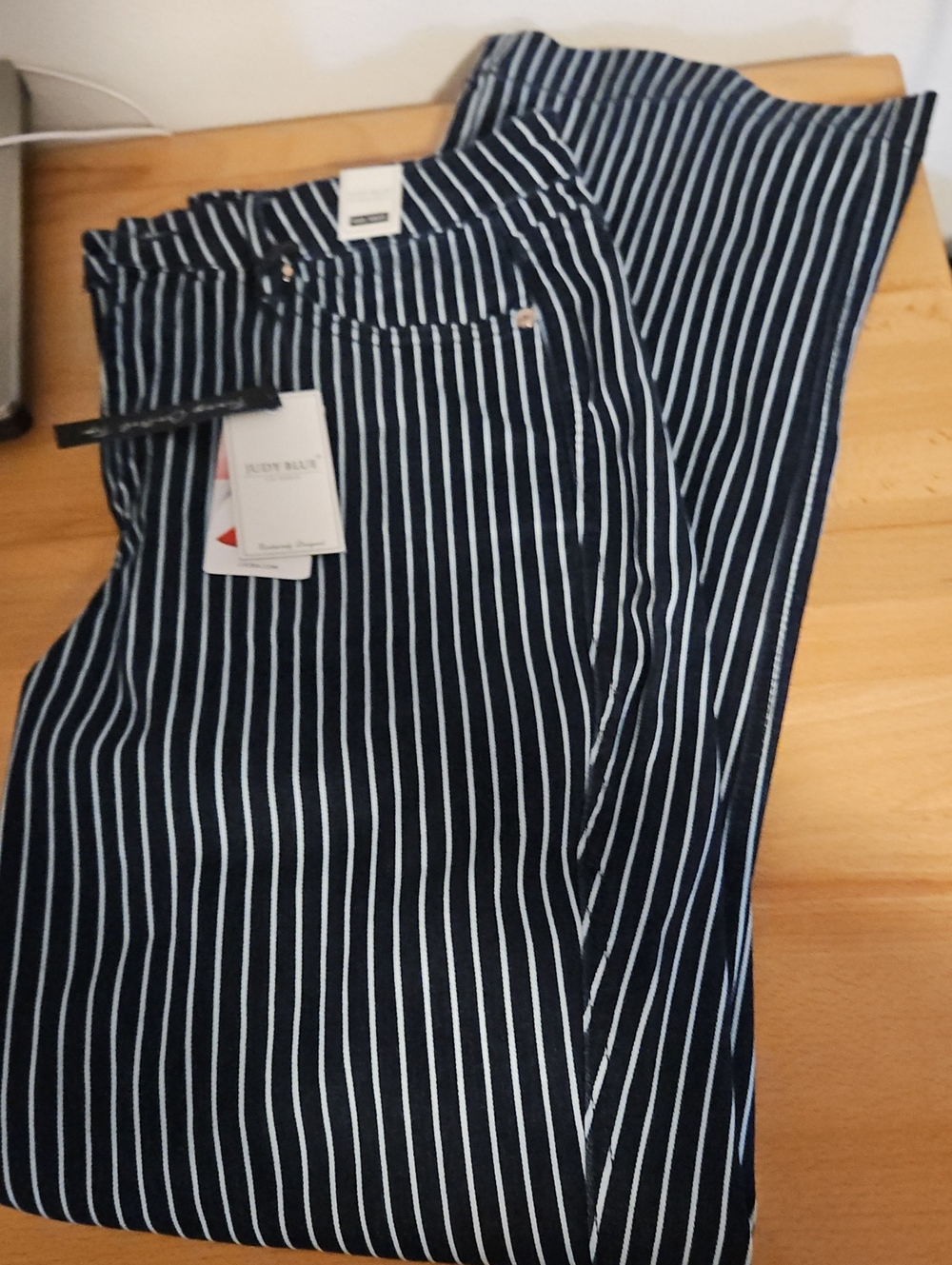 Judy Blue Navy and White Pinstripe HIGH WAIST 14W